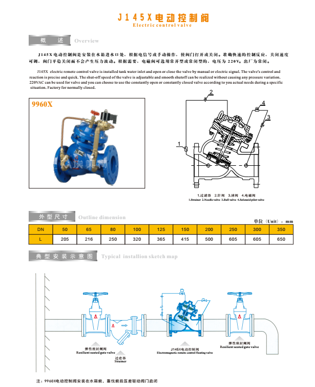 埃美柯電動控制閥參數(shù)圖